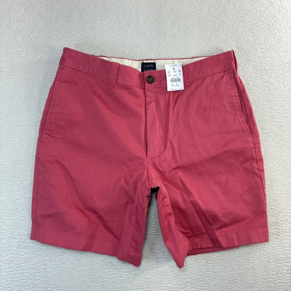J Crew Chino Shorts Men 30x7 Pink Stretch Preppy Flat Front Summer L0923‎ NWT